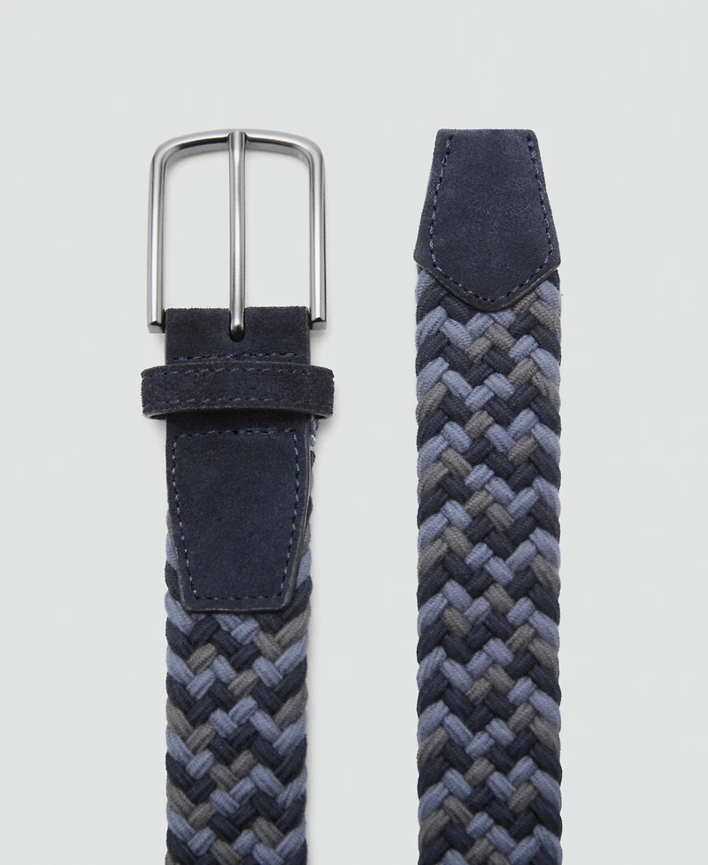 Mango Men's Braided Elastic Colored Belt