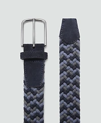 Mango Men's Braided Elastic Colored Belt