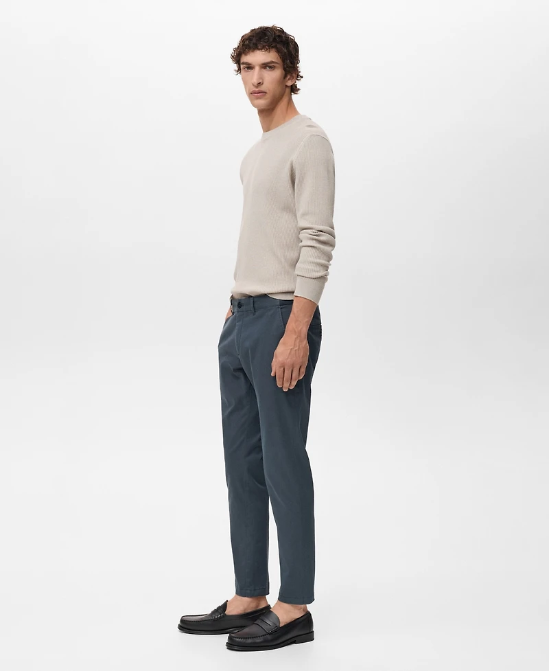 Mango Men's Prato Cropped Tapered Chino Pants