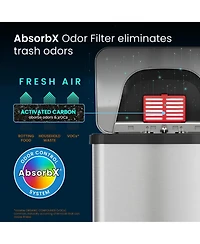 iTouchless 13 Gallon / 49 Liter AutoStep Sensor Kitchen Trash Can with Odor Filter (Black Trim)