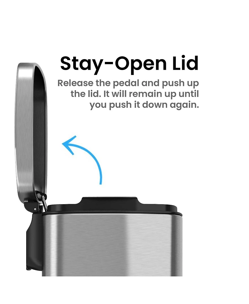 iTouchless 1.32 Gallon / 5 Liter Stainless Steel Soft Step Trash Can with Odor Filter