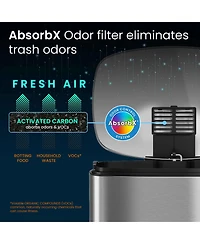 iTouchless 13 Gallon / 50 Liter SoftStep Stainless Steel Bathroom Trash Can with Odor Filter