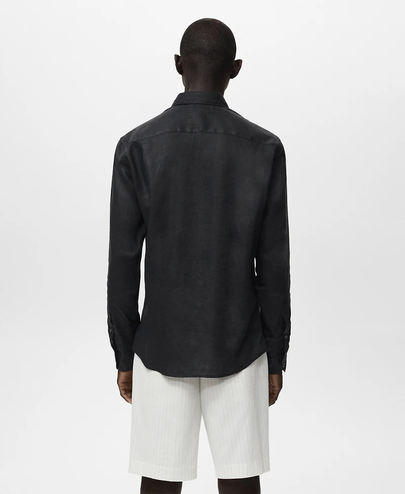 Mango Men's Linen Long Sleeve Shirt