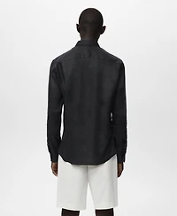 Mango Men's Linen Long Sleeve Shirt