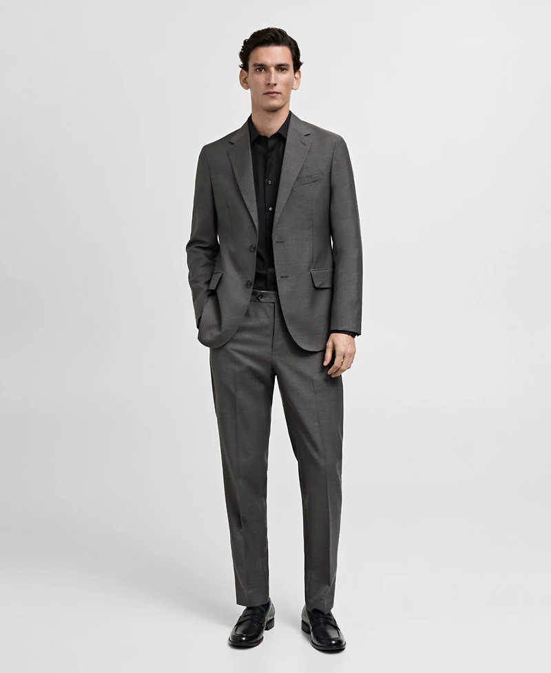 Mango Men's Slim-Fit Cotton Poplin Dress Shirt