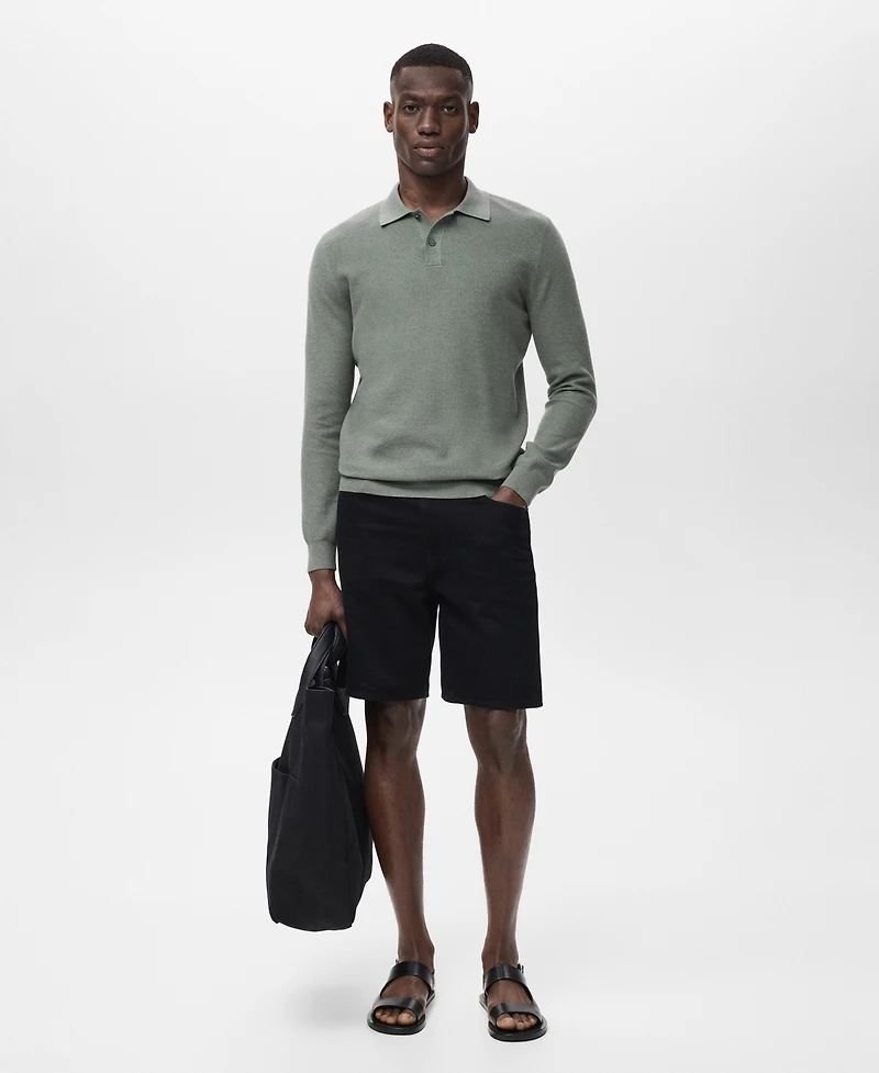 Mango Men's Micro-Structured Cotton Polo Shirt