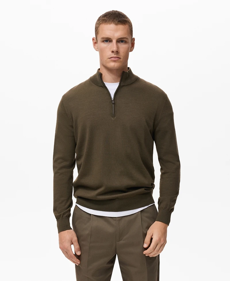 Mango Men's Perkins Neck Wool Sweater