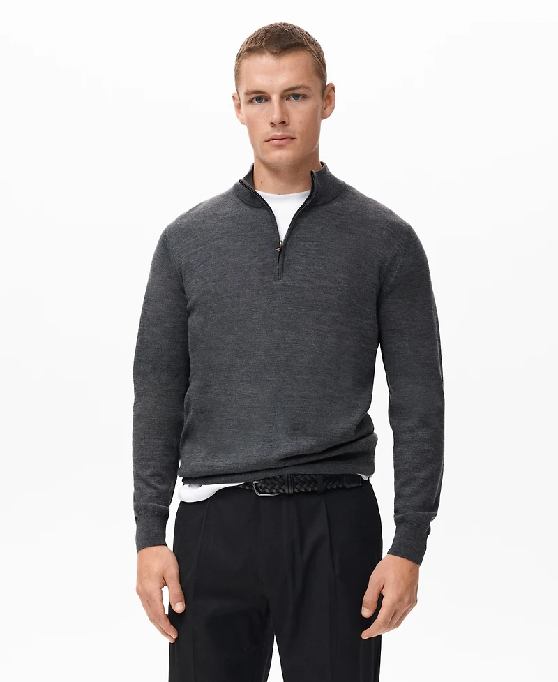 Mango Men's Perkins Neck Wool Sweater