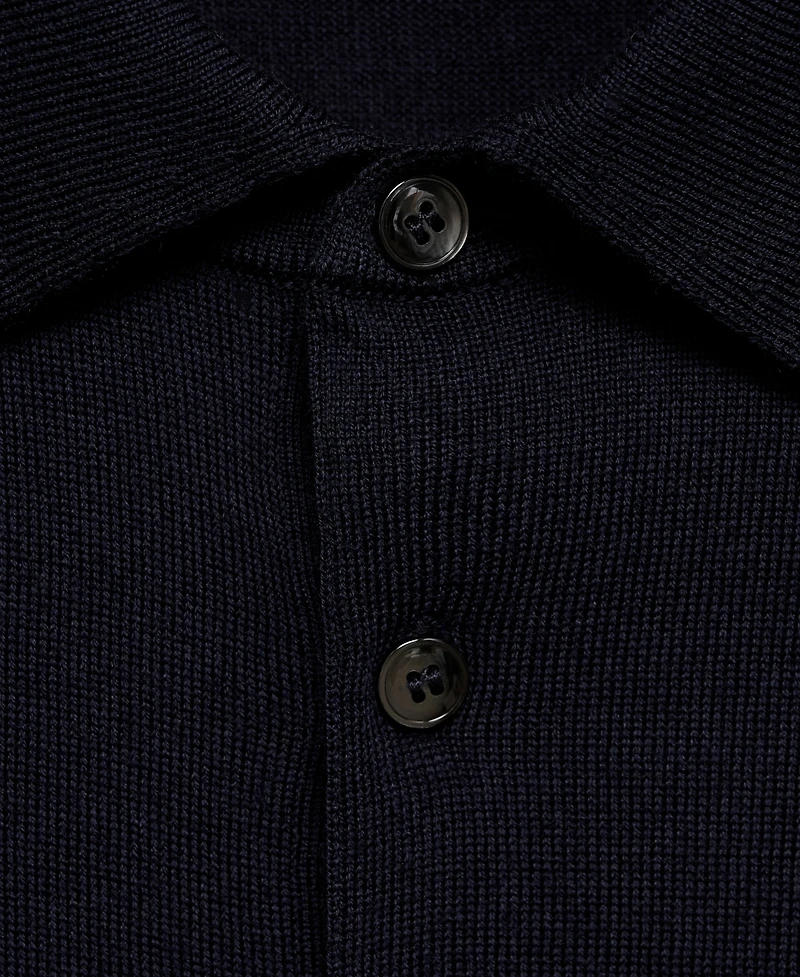 Mango Men's Wool Knitted Polo Sweater