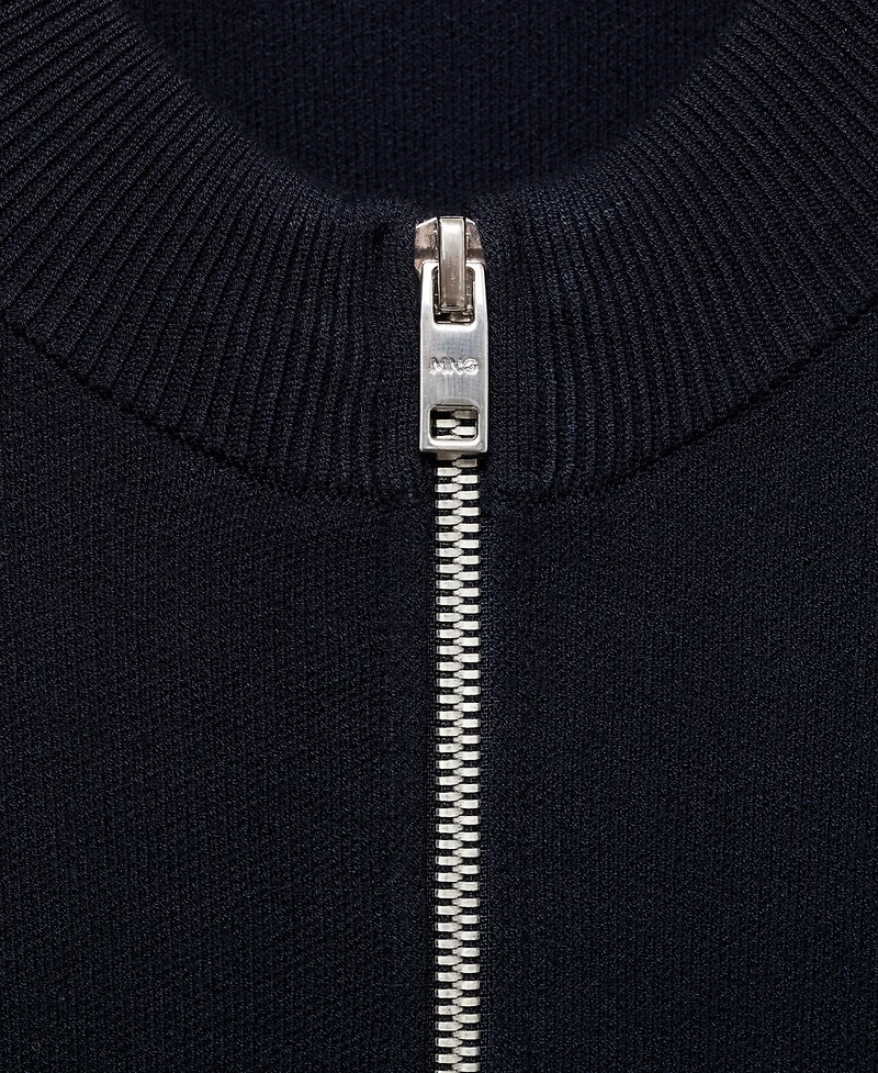 Mango Men's Zipped Knit Cardigan Sweater