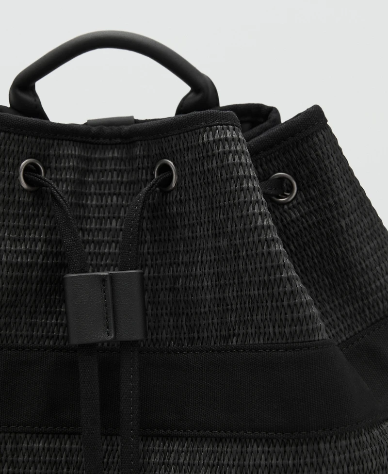 Mango Men's Lace-Up Sack Backpack