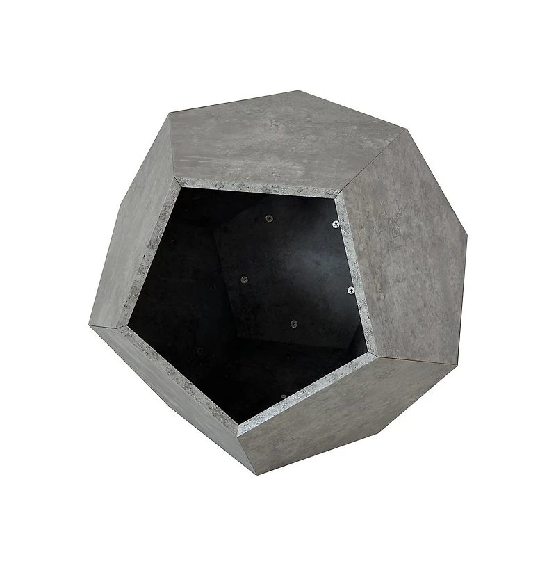 Zeus & Ruta 25.98" Pet Carrier Side Table Planter in Cement Gray