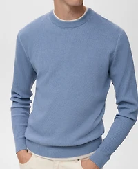 Mango Men's Fine Rib-Knit Cotton Sweater