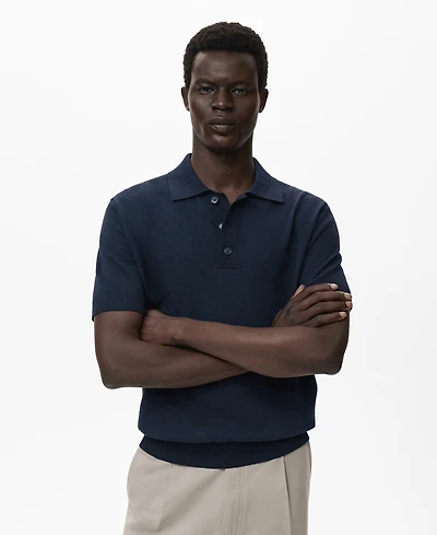 Mango Men's Cotton Knitted Polo Shirt