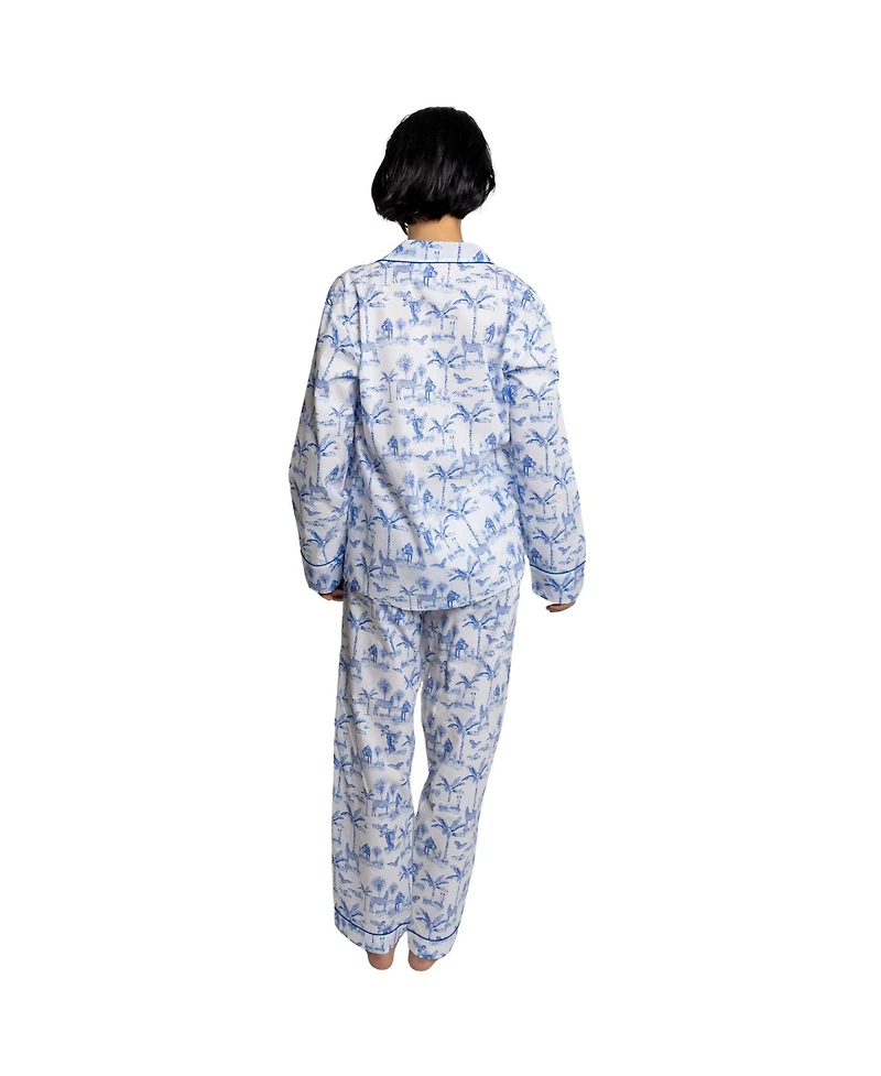 Sant and Abel Women's Skydog Blue Toile Long Pj Set