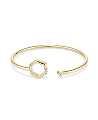 Olivia Burton Crystal Honeycomb Gold Tone Stainless Steel Bangle Bracelet