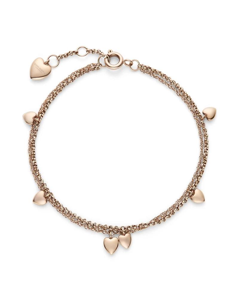 Olivia Burton Mini Heart Rose Gold Tone Stainless Steel Bracelet