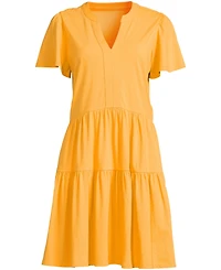 Lands' End Women's Cotton Jersey Tiered Mini Dress