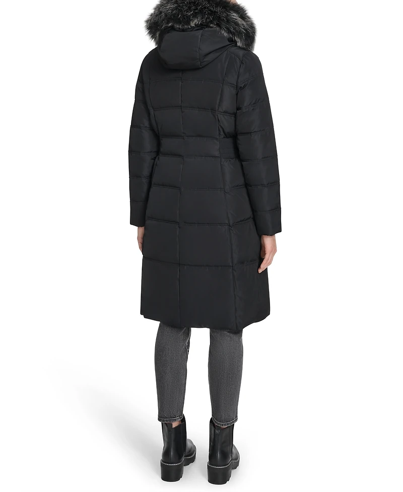 Cole Haan Women's Trim Hood Zip-Front Puffer Coat
