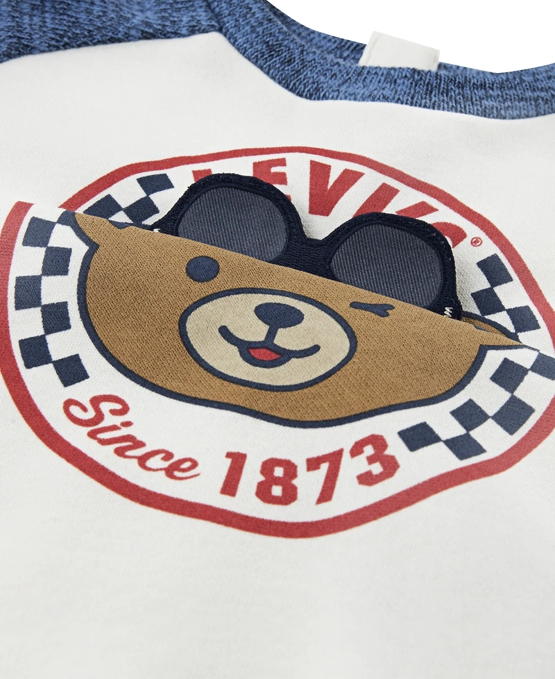 Levi's Baby Boys 2-Piece Moto Crewneck T-Shirt and Jeans Set