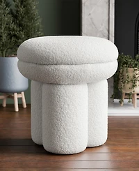 Furniture of America Ronan 18" Mushroom Upholstered Ottoman