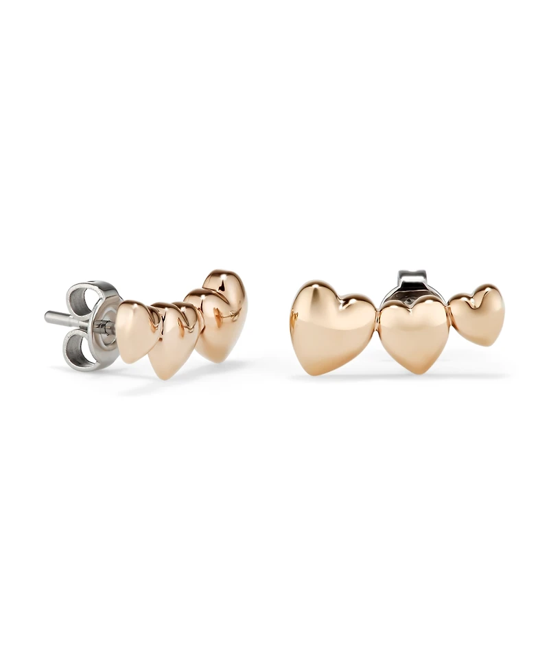 Olivia Burton Mini Heart Rose Gold Tone Stainless Steel Earrings