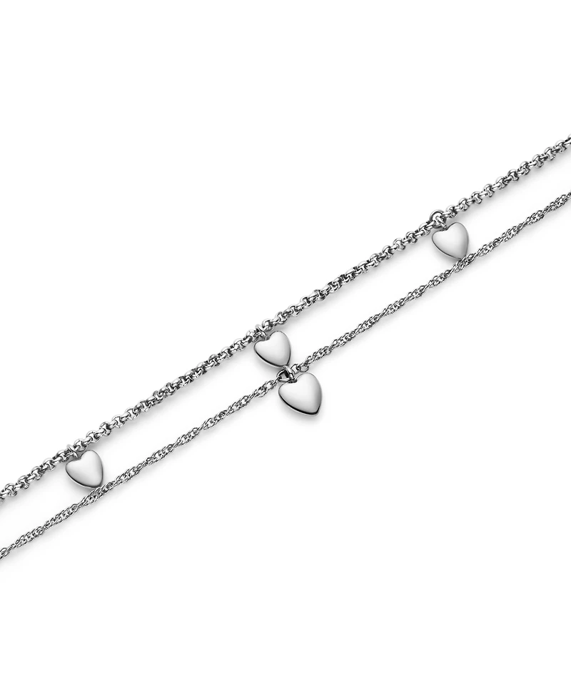 Olivia Burton Mini Heart Silver Tone Stainless Steel Bracelet