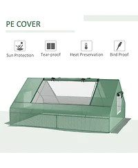 Mini Tunnel house, Garden Planting Shed w/ Zipper Windows, Door,