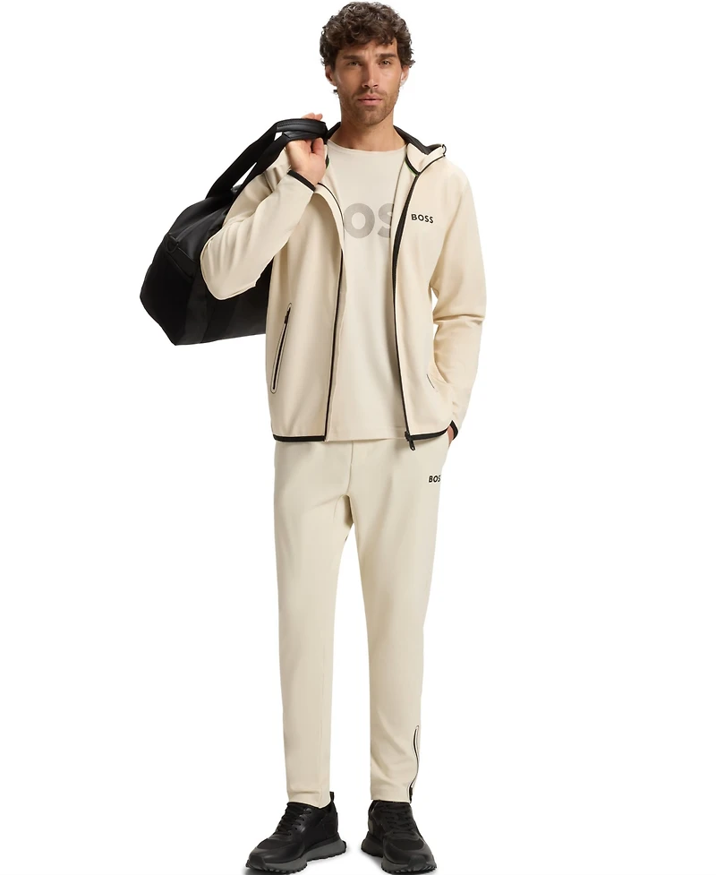 Boss by Hugo Men's Active Stretch-Gabardine Zip-Up Hoodie