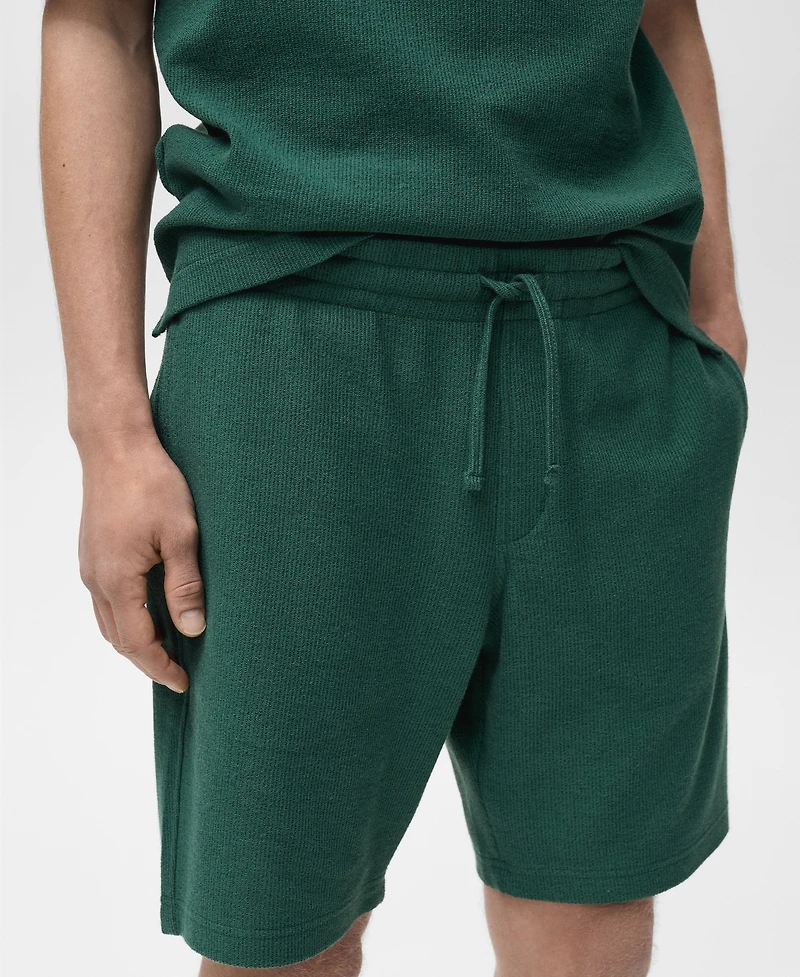Mango Men's Textured Cotton 7.95" Bermuda Shorts