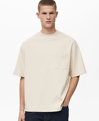 Mango Men's Oversize Cotton Pocket T-Shirt