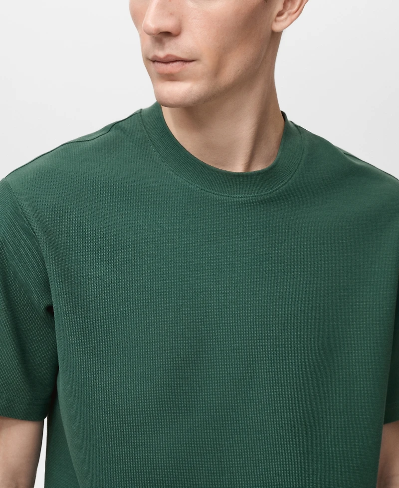 Mango Men's Regular-Fit Textured T-Shirt