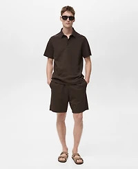 Mango Men's Drawstring Seersucker 5.47" Shorts