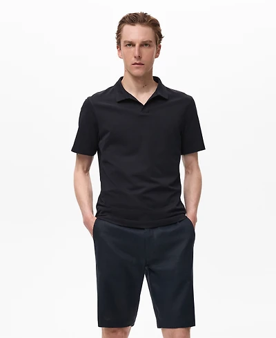Mango Men's Cotton Pique Polo Shirt