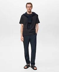 Mango Men's Cotton Fine-Knit T-Shirt