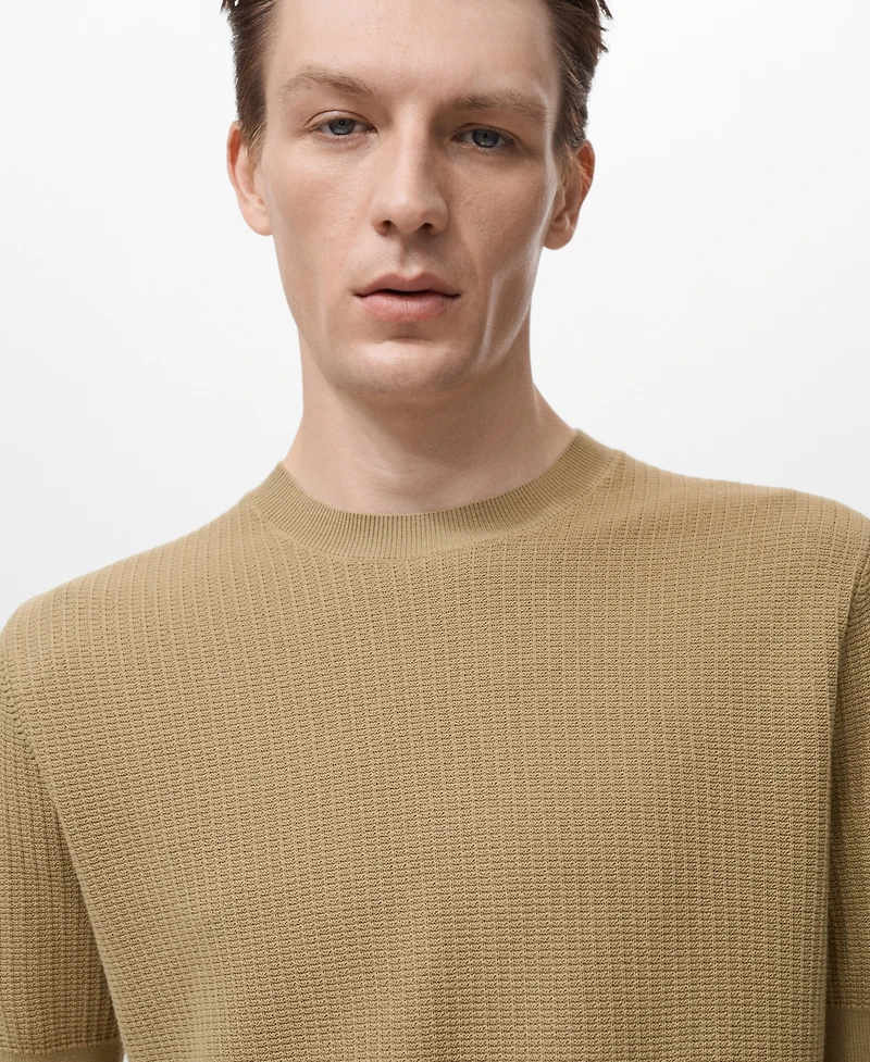 Mango Men's Cotton Knitted T-Shirt