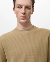 Mango Men's Cotton Knitted T-Shirt