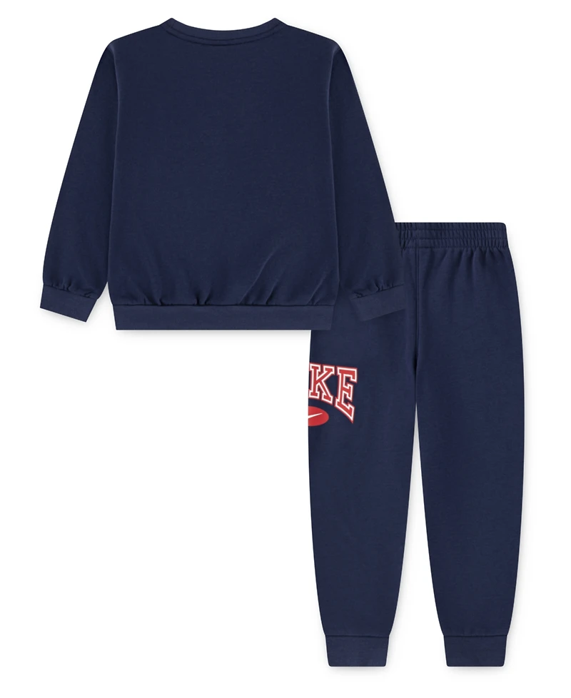 Nike Little Boys Gameday Essentials 2-Piece Crewneck Sweatshirt and Pants Set