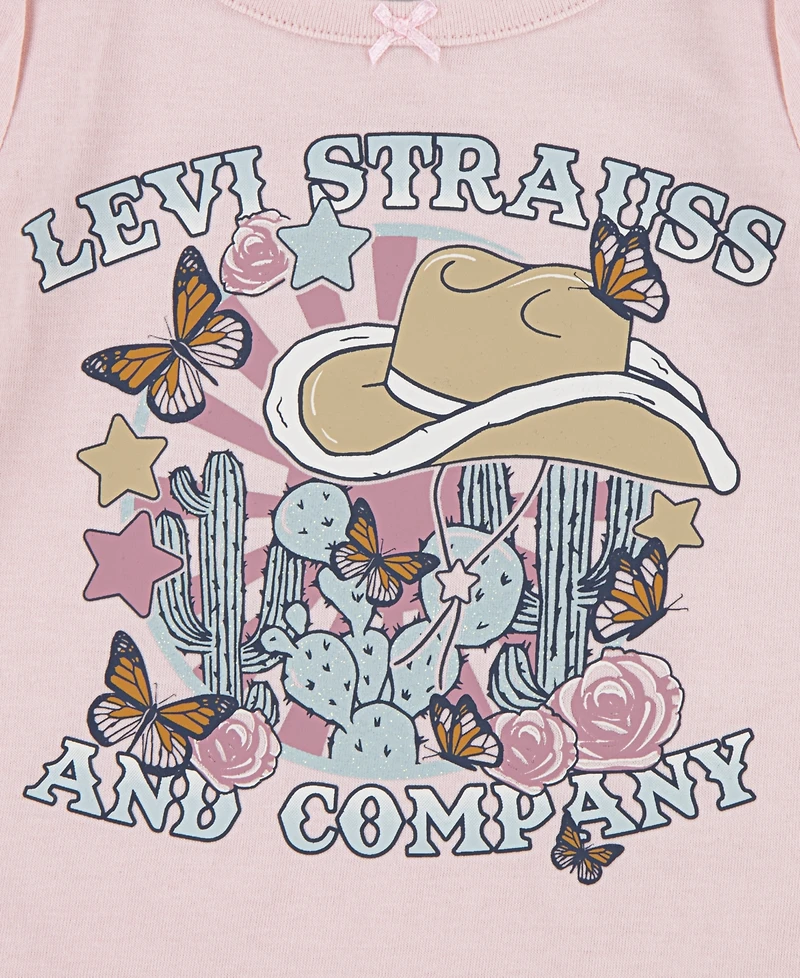 Levi's Baby Girls 2-Piece Western Top and Star Jeans Set