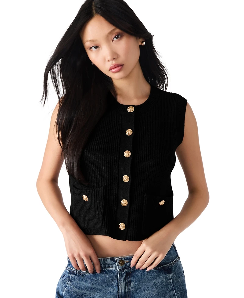Steve Madden Women's Aliya Sleeveless Knit Sweater Vest