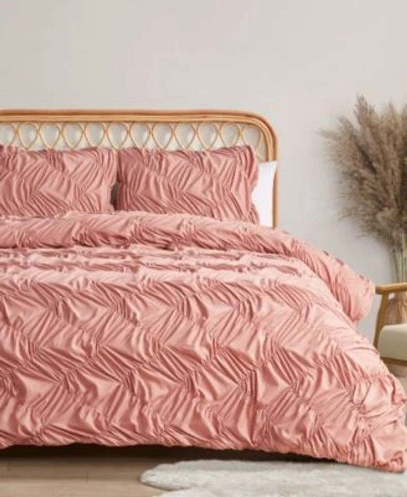 Jessica Simpson Emmy Textured Ruched Comforter Set