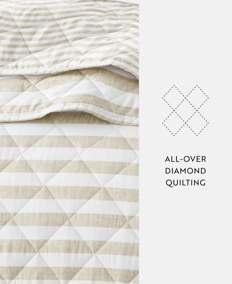 ienjoy Home Classic Stripe Reversible 3-Pc. Quilt Set, Full/Queen