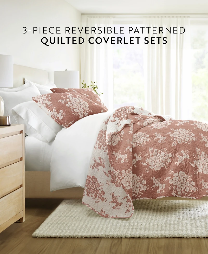 ienjoy Home Distressed Bouquet Reversible 3-Pc. Quilt Set, King/California King