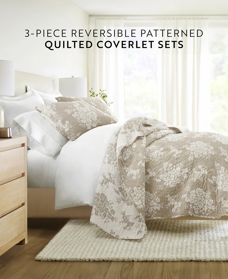 ienjoy Home Distressed Bouquet Reversible 3-Pc. Quilt Set, Full/Queen