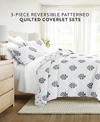 ienjoy Home Stamped Bloom Reversible 3-Pc. Quilt Set, King/California King