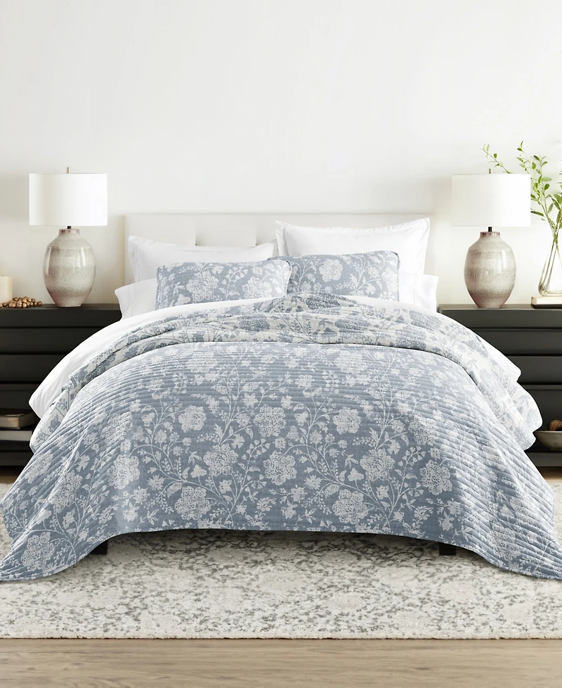 ienjoy Home Textured Floral Reversible 2-Pc. Quilt Set, Twin/Twin Xl