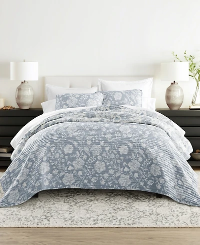 ienjoy Home Textured Floral Reversible 2-Pc. Quilt Set, Twin/Twin Xl