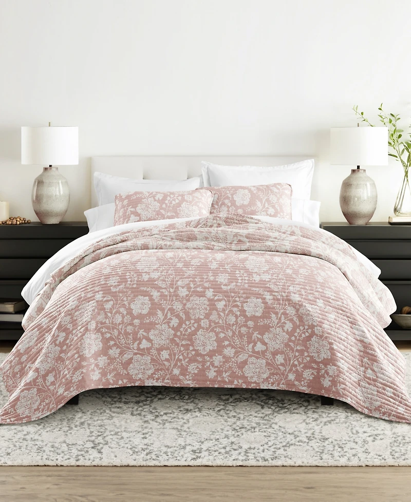ienjoy Home Textured Floral Reversible 2-Pc. Quilt Set, Twin/Twin Xl