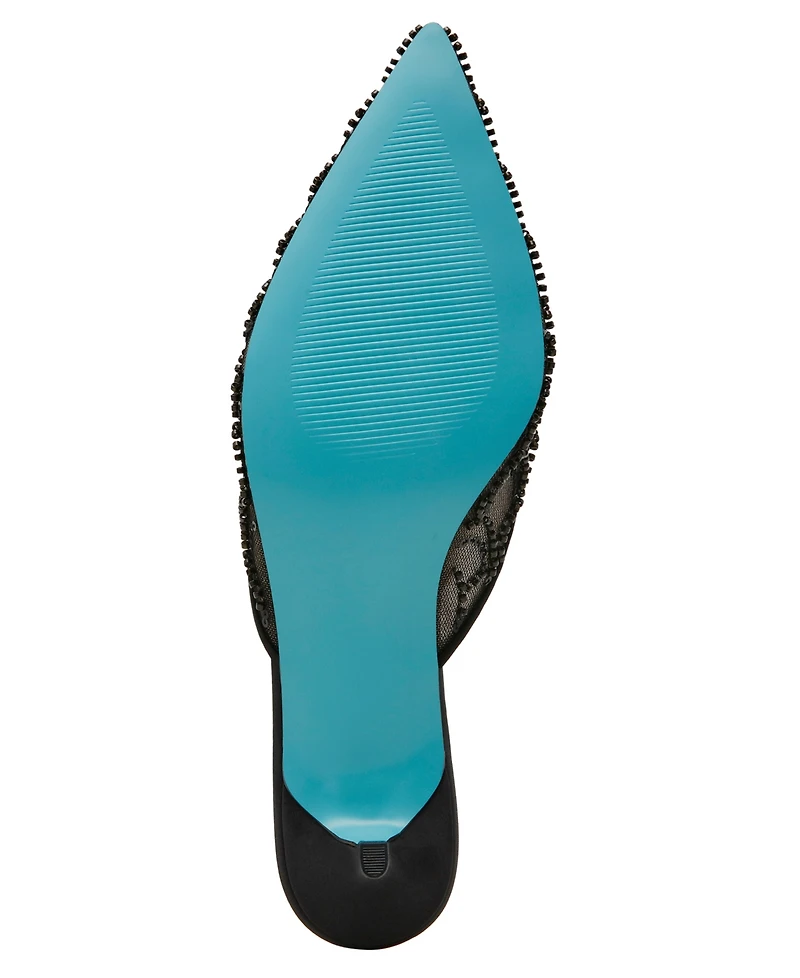 Betsey Johnson Women's Ellis Beaded Scalloped Mule Pumps