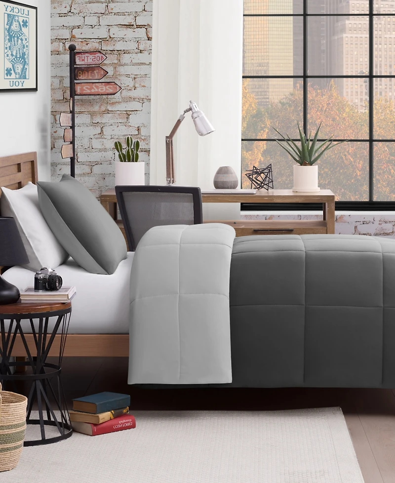 Lucky Brand Box Stitch Reversible 3-Pc. Comforter Set